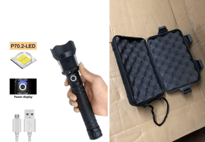 USB Rechargeable Outdoor High-Power Flashlight (Option: D black)