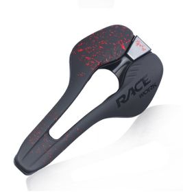 Bicycle Eating Saddle Cushion, Microfiber Leather, Hollow, Comfortable, Breathable, Foldable (Option: Red-M)