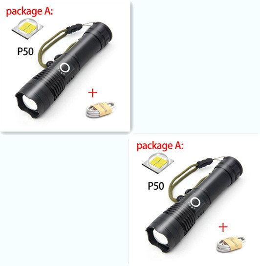 USB Charging Zoom P50 Flashlight USB Charging Zoom P50 Flashlight