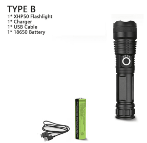 XHP70.2 Powerful Usb Led Flashlight (Option: P50+18650-EU)