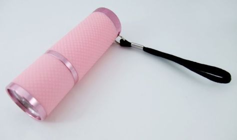 Luminous 9-head aluminum flashlight (Color: pink)