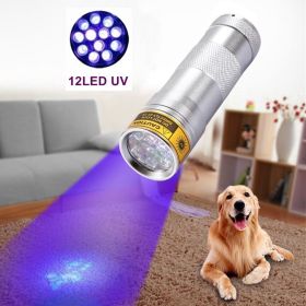 21LED violet flashlight LED violet UV UV Flashlight counterfeit flashlight (Option: Silver-12LED)