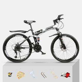 Dual Shock Absorbing Off-road Variable Speed Racing Male And Female Student Bikes (Option: Black white-1 Style-27speed)