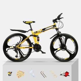 Dual Shock Absorbing Off-road Variable Speed Racing Male And Female Student Bikes (Option: Black yellow-3 Style-27speed)