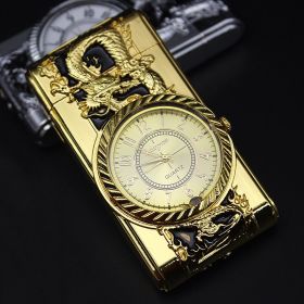 Personality Running Lamp Inflatable Watch Windproof Lighter (Option: Gold dragon)